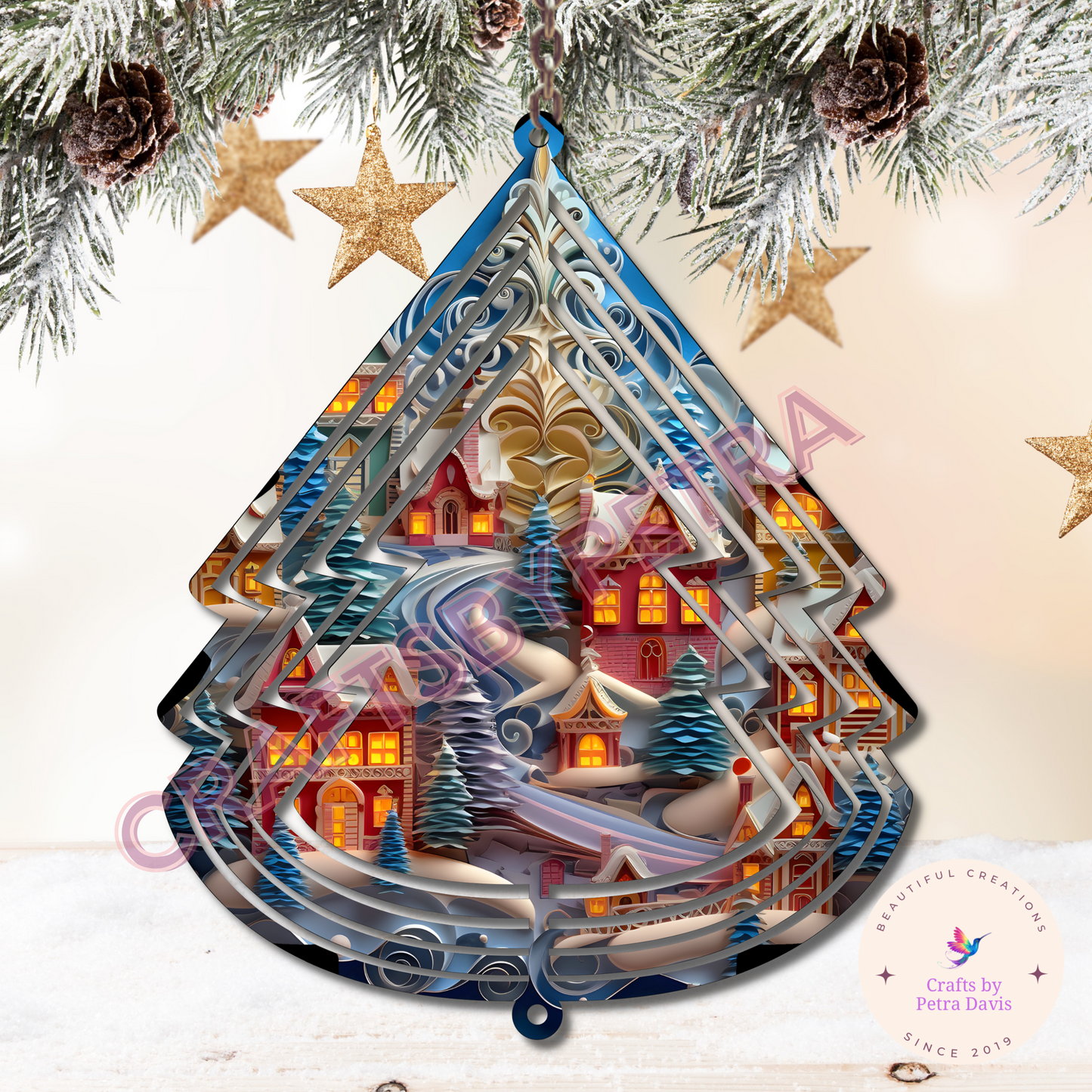Sublimation 8” Christmas Tree Wind Spinner